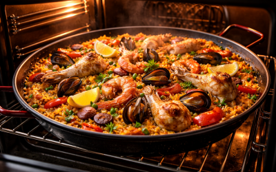 Réchauffer une paella au four : le secret d&rsquo;un riz moelleux