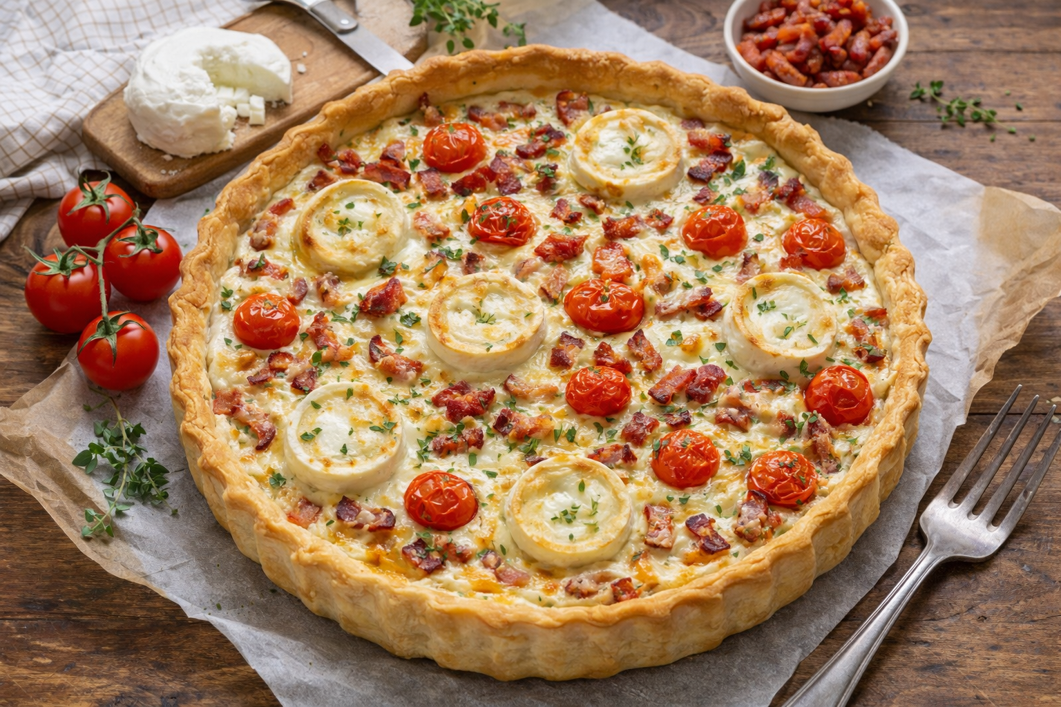Réussissez votre quiche tomates chèvre lardons avec nos astuces : choix de la pâte, cuisson des lardons et secrets pour une base croustillante en 2026.
