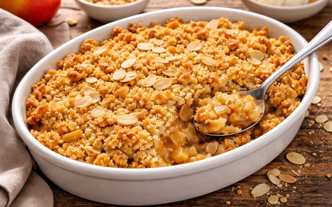 Le secret d&rsquo;un crumble pomme amande croustillant et doré