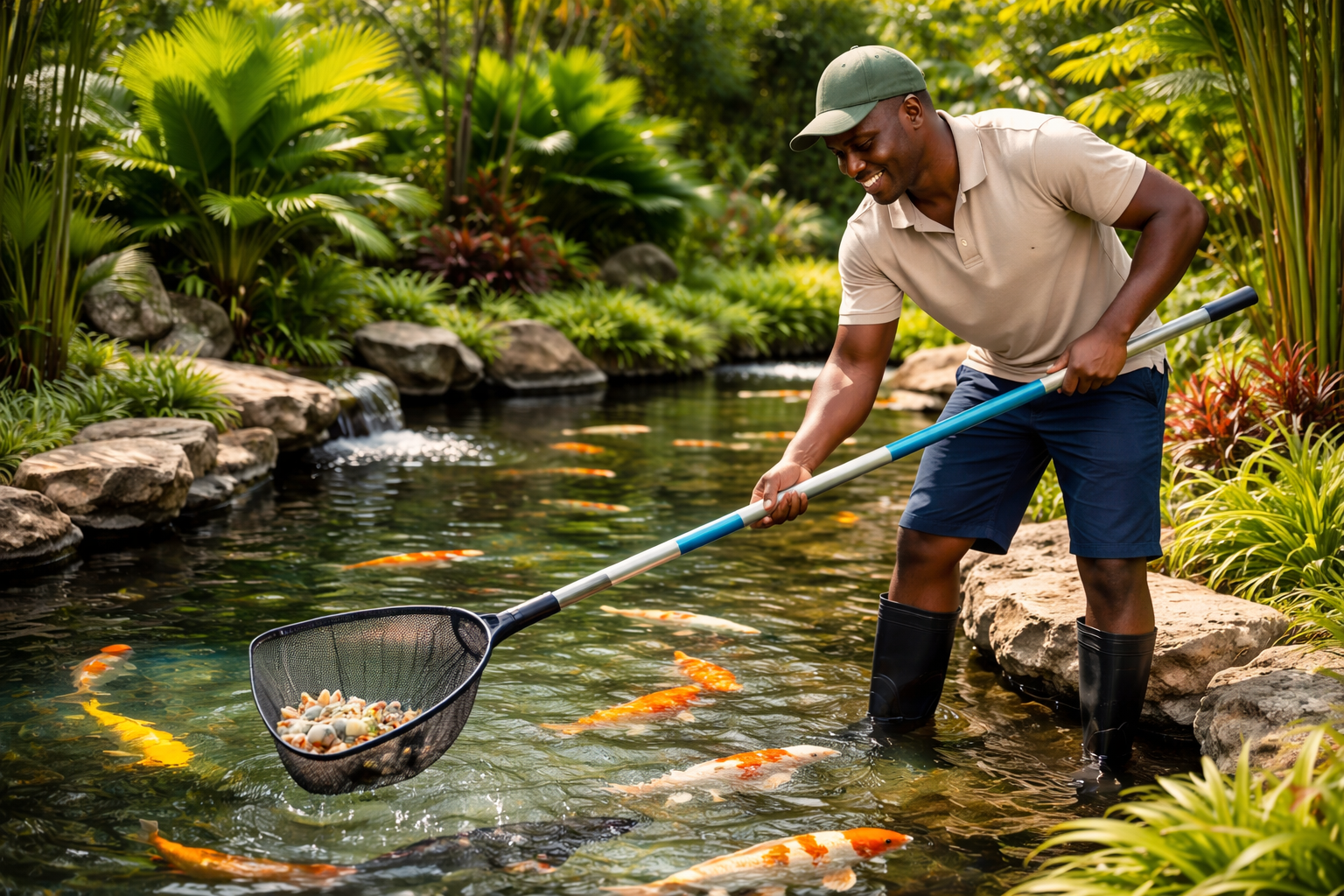 Découvrez comment nettoyer le fond d'un bassin à poisson avec art : maîtrisez l'aspiration de la vase et la biologie pour offrir un écrin pur à vos koïs.