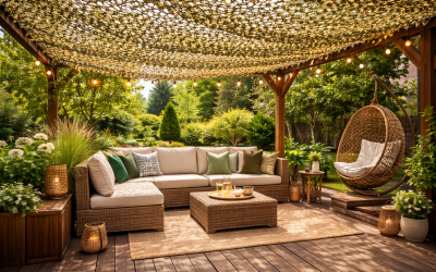 Installer un filet de camouflage sur une terrasse avec soin