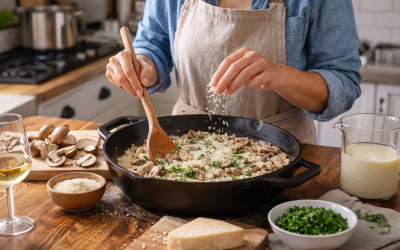 Risotto aux champignons et parmesan : l&rsquo;art de l&rsquo;onctuosité