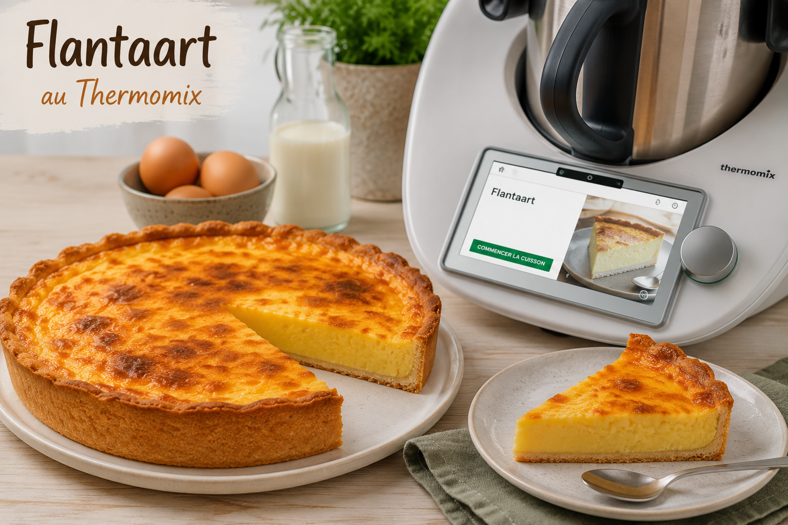 Flantaart au Thermomix : le secret de l’onctuosité Sublimez votre flantaart thermomix : maîtrisez l'onctuosité d'une crème vanillée parfaite et le croustillant d'une pâte chablonnée.