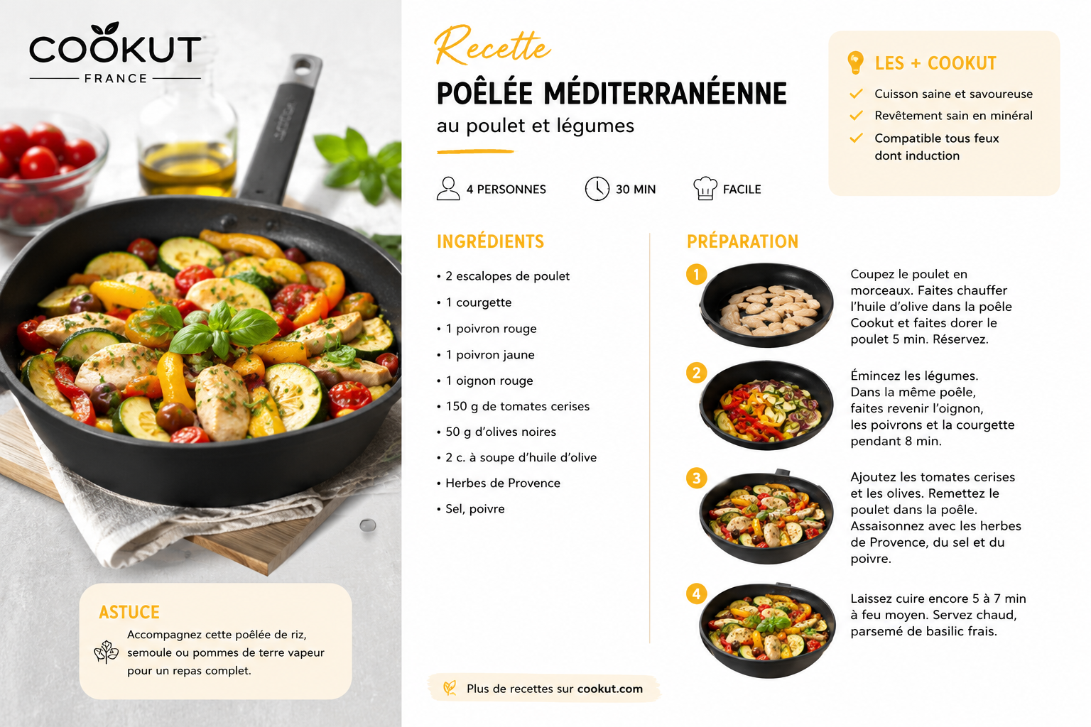 Découvrez chaque recette Cookut gratuite pour sublimer vos plats. Maîtrisez l'art de la cuisson saine et accédez à nos secrets culinaires dès maintenant !