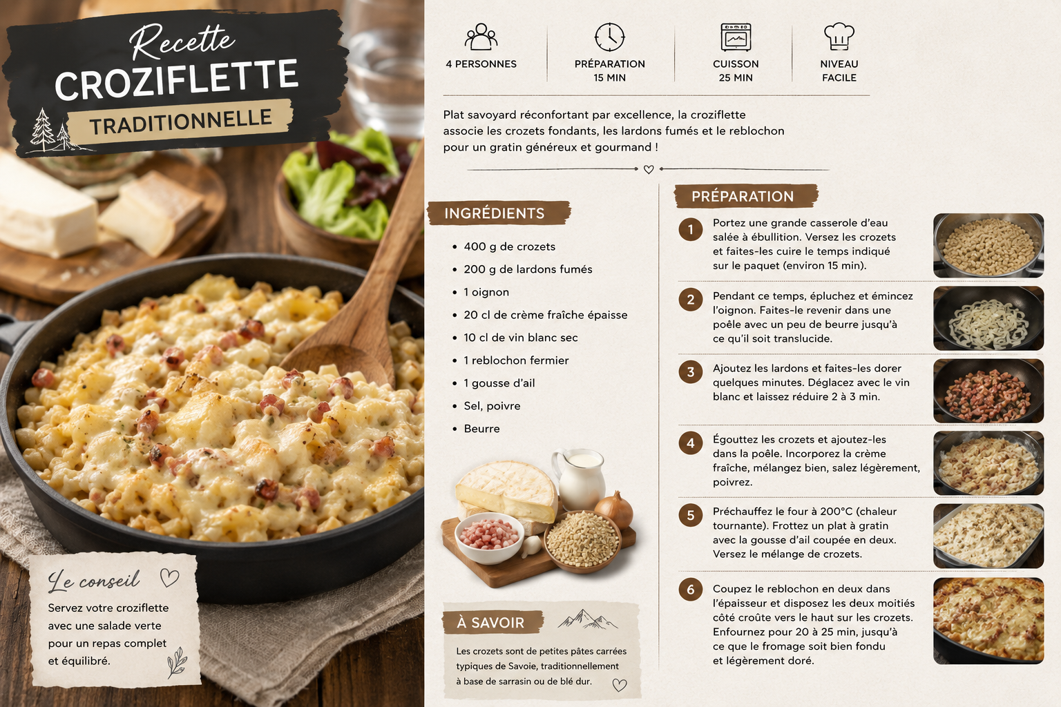 La croziflette traditionnelle : l'art du réconfort savoyard
