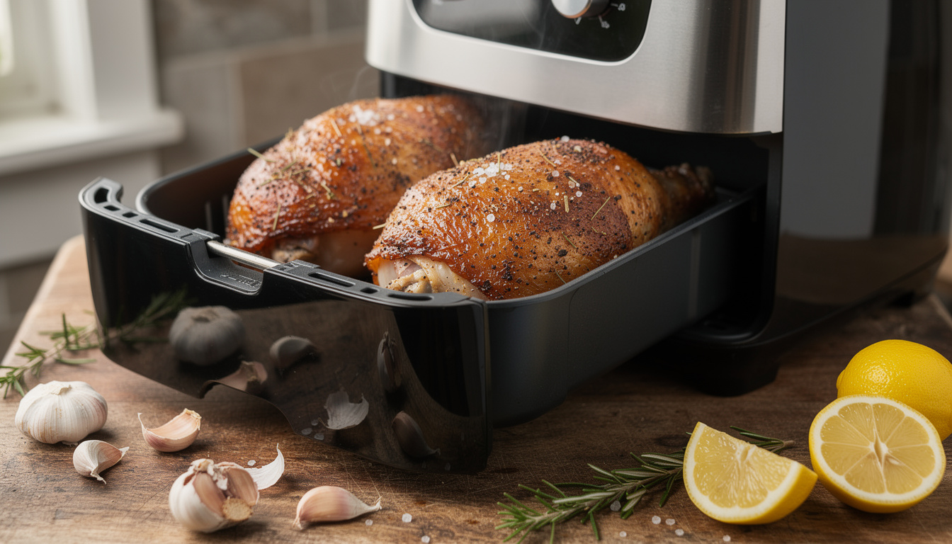 Comment rĂ©ussir des cuisses de dinde Ă l’air fryer pour un repas savoureux dĂ©couvrez comment prĂ©parer des cuisses de dinde savoureuses et croustillantes Ă l'air fryer grâce Ă nos astuces simples et efficaces pour un repas dĂ©licieux et rapide.