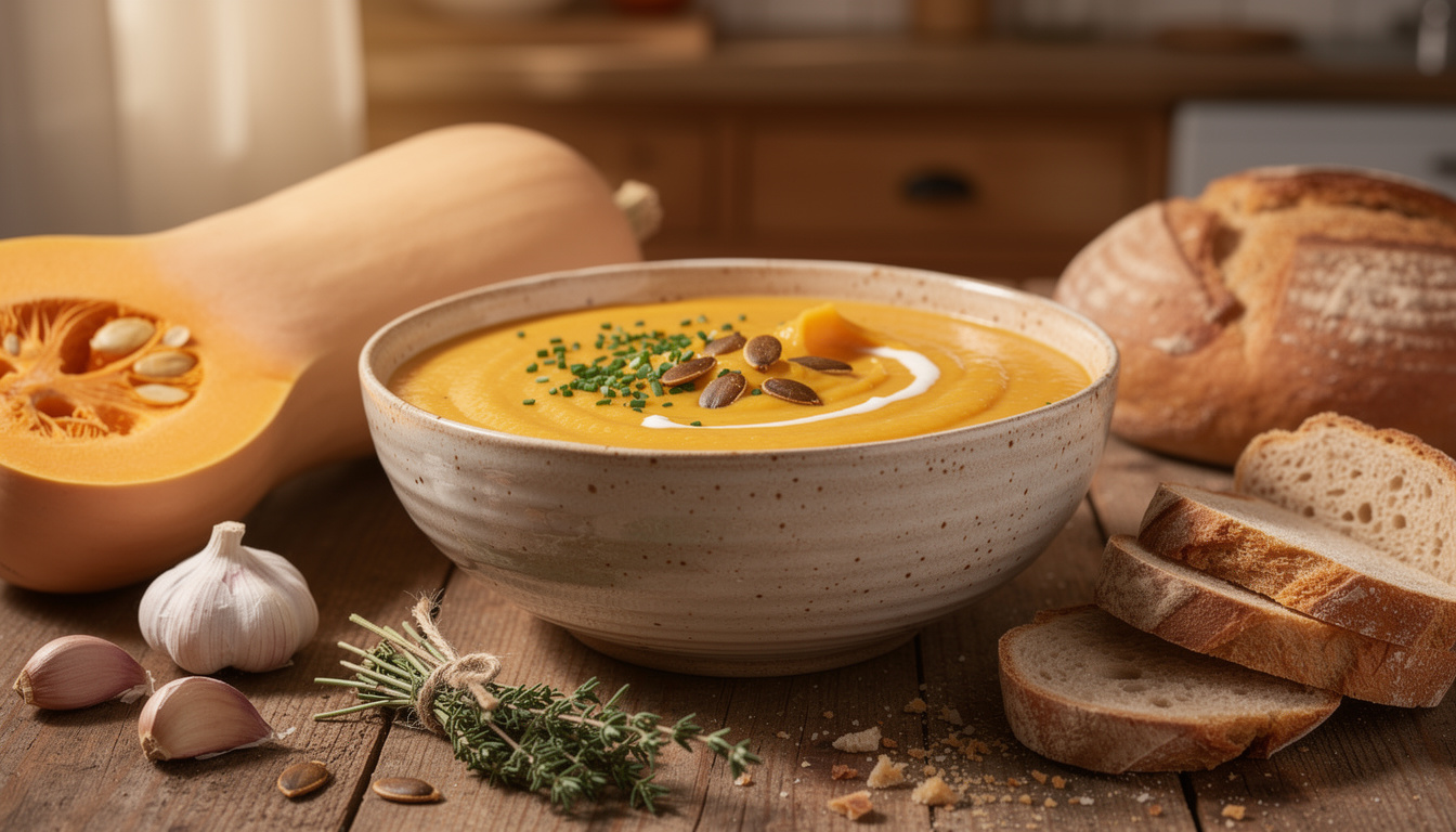 Velouté de butternut : recette facile pour un plat réconfortant découvrez notre recette facile de velouté de butternut, un plat réconfortant parfait pour les soirées fraßches. savourez une soupe onctueuse et pleine de saveurs en quelques étapes simples.
